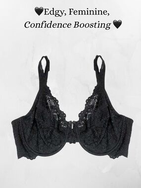 Black Lace Underwire Bra Romantic Feminine Date Night Staple